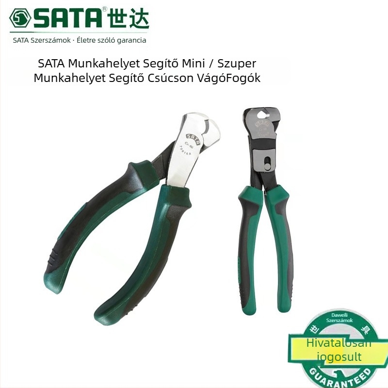 Felsővágó fogó, síkcsúcsú, Box-Joint, magas széntartalmú acél, modell 70616A, márka Sata/Shida, tömeg 1