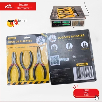 3 darabos kézzel készített drótvágó fogó készlet diagonális heggyel, testreszabható, szerszámacélból, 0,03 kg