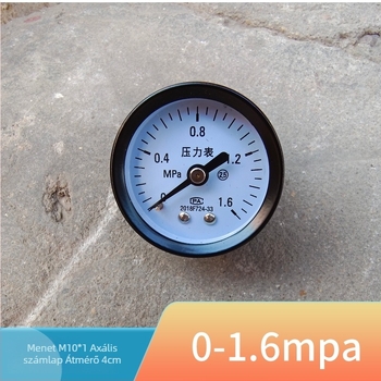 Diafragmás nyomásmérő – Y40, axiális–radiális, 0–1.6 MPa, M10x1 menet