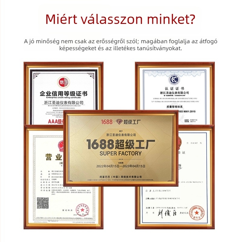 Ütésálló nyomásmérő YN100ZT, menet M20×1.5, tartomány -0,1–100, pontosság 1,6