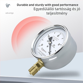 YE100 membrános nyomásmérő, átlátszó gyanta arcával, csatlakozás M20×1.5, tartomány -100…100 kPa, Pontossági osztály 2.5