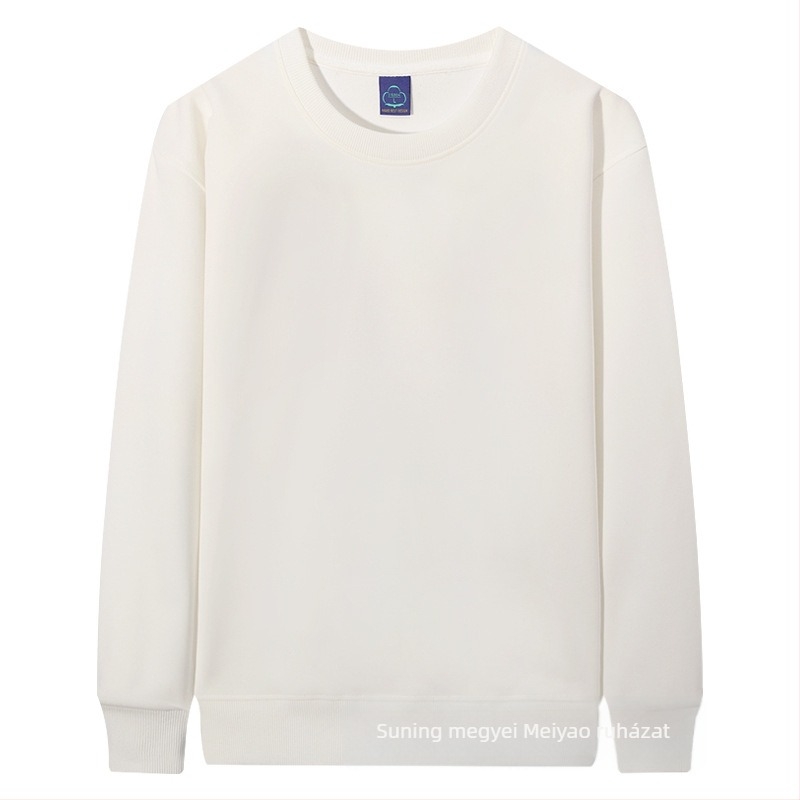 Masszív fleece-béléssel ellátott pulóver kerek nyakú, pamutkeverék ≥96%, hosszú ujjú, laza szabású