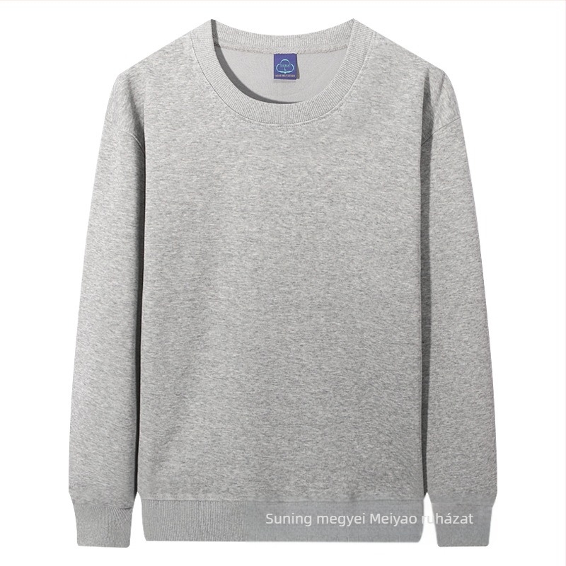 Masszív fleece-béléssel ellátott pulóver kerek nyakú, pamutkeverék ≥96%, hosszú ujjú, laza szabású