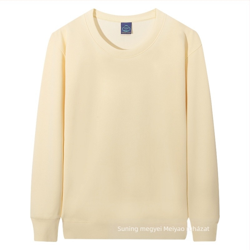 Masszív fleece-béléssel ellátott pulóver kerek nyakú, pamutkeverék ≥96%, hosszú ujjú, laza szabású