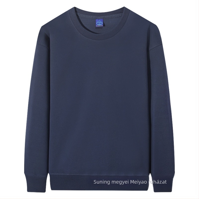 Masszív fleece-béléssel ellátott pulóver kerek nyakú, pamutkeverék ≥96%, hosszú ujjú, laza szabású