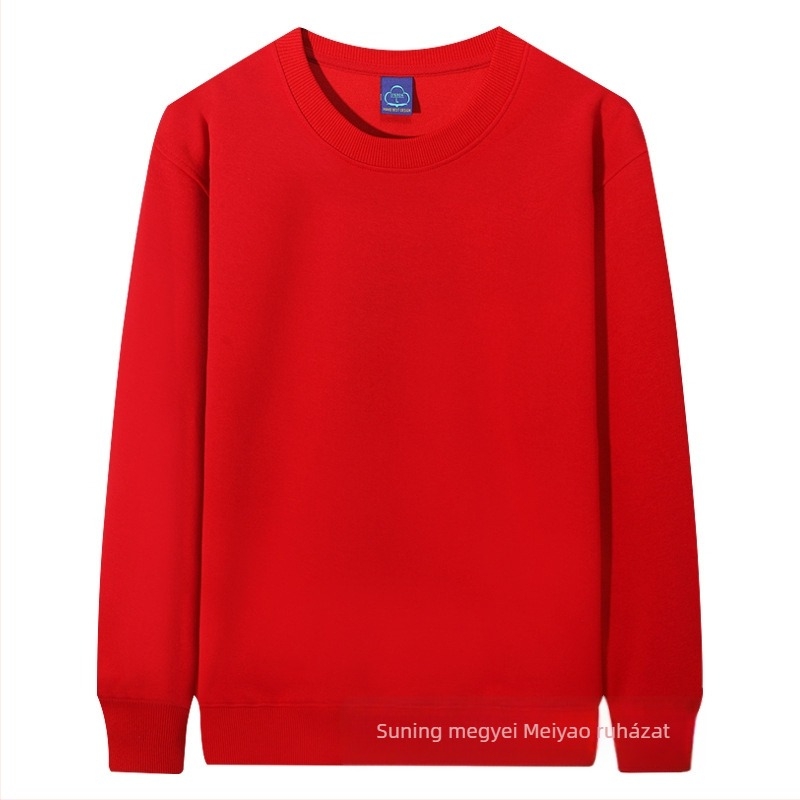 Masszív fleece-béléssel ellátott pulóver kerek nyakú, pamutkeverék ≥96%, hosszú ujjú, laza szabású