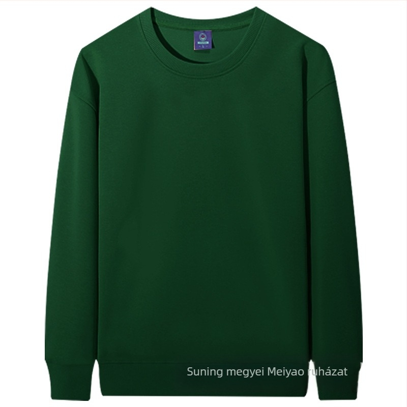 Masszív fleece-béléssel ellátott pulóver kerek nyakú, pamutkeverék ≥96%, hosszú ujjú, laza szabású