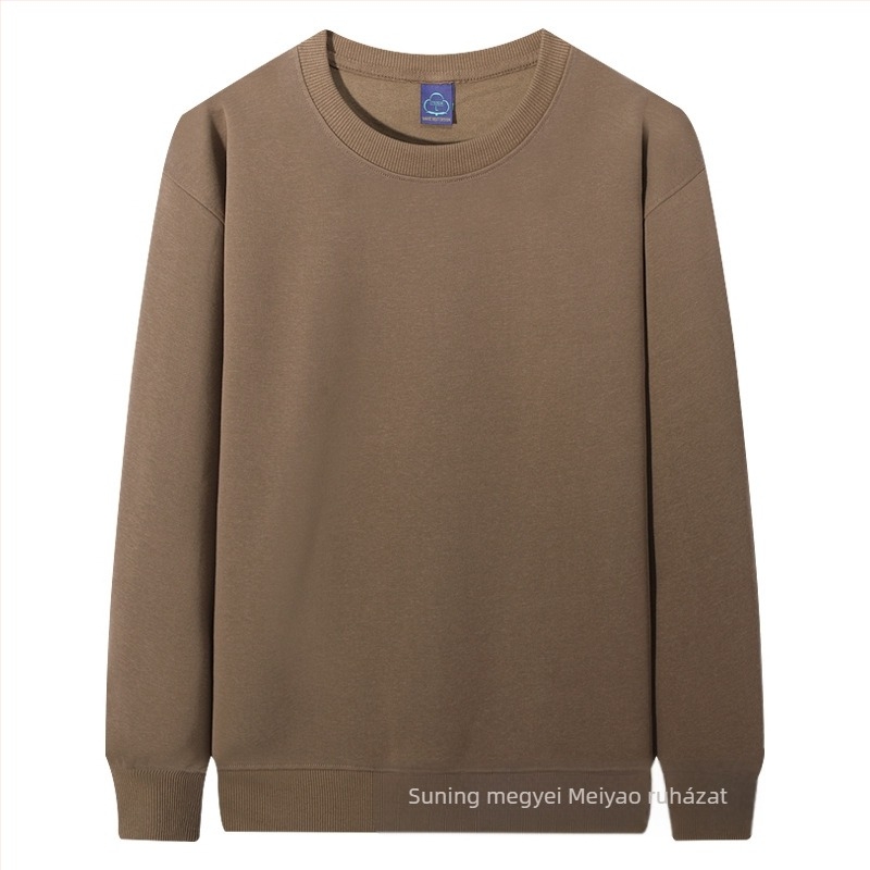 Masszív fleece-béléssel ellátott pulóver kerek nyakú, pamutkeverék ≥96%, hosszú ujjú, laza szabású