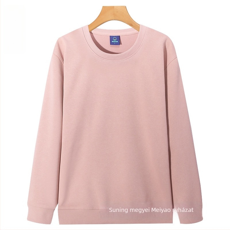 Masszív fleece-béléssel ellátott pulóver kerek nyakú, pamutkeverék ≥96%, hosszú ujjú, laza szabású