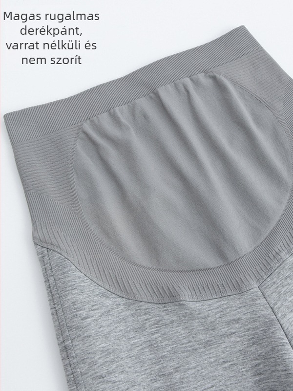 Kismama lazán szabott nadrág, Shark-stílus, hastámasztás, pamut, magas rugalmasság, laza szabás, 2025 ősz