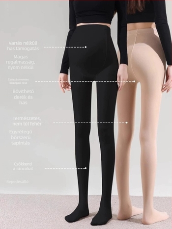 Kismama meleg, fleece-béléssel ellátott leggings őszi-téli szezonra, vast anyag, magas derék, szoros szabás, nagy rugalmasság