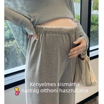 Kismama nadrág, fleece-béléses, széles szabású, húzózsinórral, alacsony derekú, poliészter–viszkóz keverék (50–70% poliészter, 30–50% viszkóz), ősz 2025