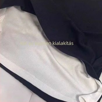 Hosszú ujjú T-shirt, fiktív kettős készlet, laza szabás, viszkóz rostból, mintázat harmóniában