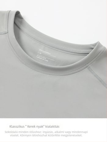 Uniszex kerek nyakú hosszú ujjú kötött felső, nedvességelvezető, egyszínű mintázat, ősz, futáshoz és kerékpározáshoz