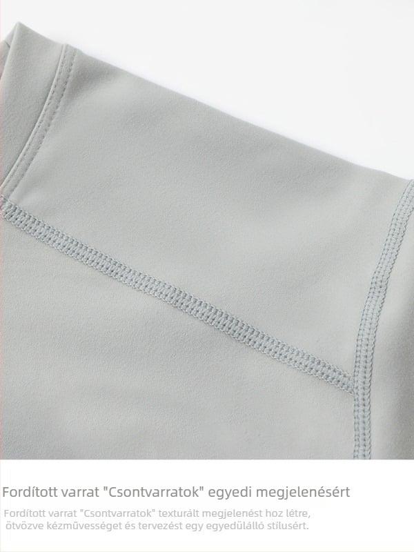 Uniszex kerek nyakú hosszú ujjú kötött felső, nedvességelvezető, egyszínű mintázat, ősz, futáshoz és kerékpározáshoz