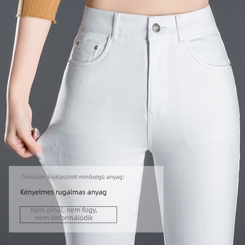 Magas derekú skinny farmer, rugalmas denim, pamut-poliészter keverék