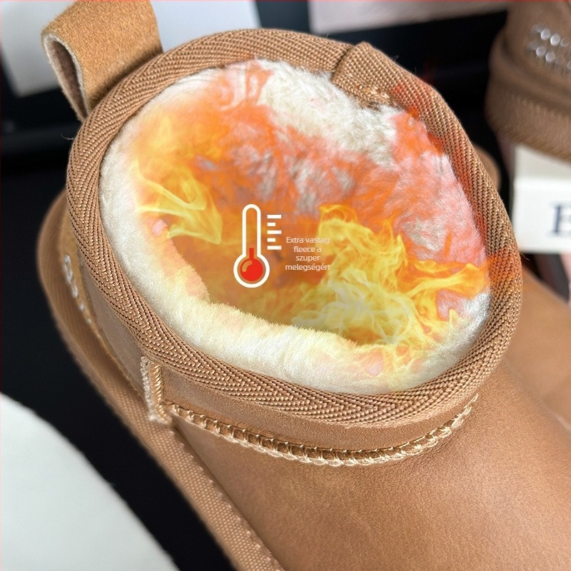 Gyermekeknek szánt hócsizmák - uniszex, plüss béléssel, vastag szigeteléssel, puha talp, 4-16 éveseknek