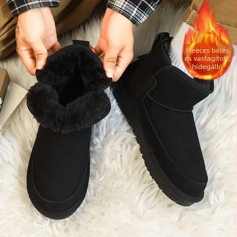 Ysnb Férfi téli hócipők | Leisure stílus, középső boka hossz; Felső rész: mű PU; belső: juhgyapjú integrált; talp: PVC; sarokmagasság: 3–5 cm; talp technológia: injection molded