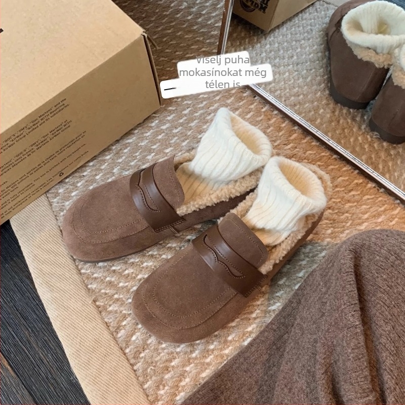 Női velúr loaferek alacsony sarokkal, PU talpbetét, mikrofiber belső, gumírozott talp