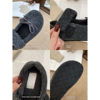 Mary Jane cipő nőknek (kerek orr; velúr felsőrész; Velcro-zár; alacsony sarok; gumitalp)