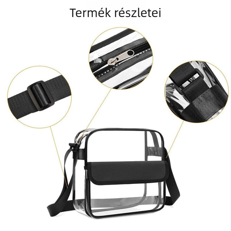 Autonomy P213 Átlátszó PVC Válltáska – Kocka Formájú, Utazáshoz és Kozmetikumok Tárolására, Többfunkciós, Modern Minimalista Stílus