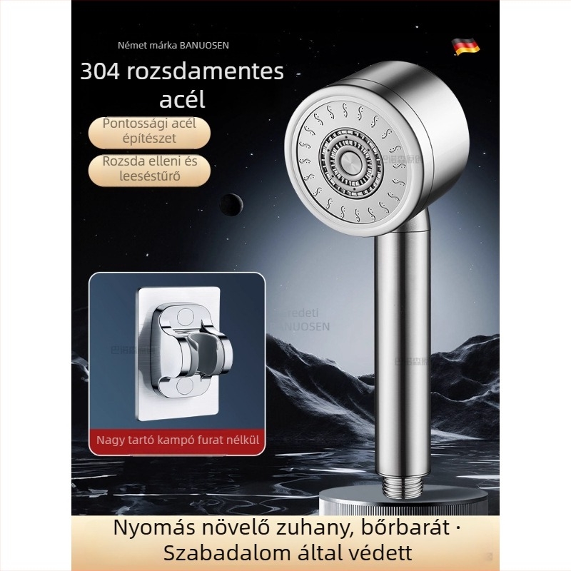 304 rozsdamentes acél nyomás alatti zuhanyfej hőmérséklet-szabályozóval – kerek forma, elektroplating bevonat, törésálló