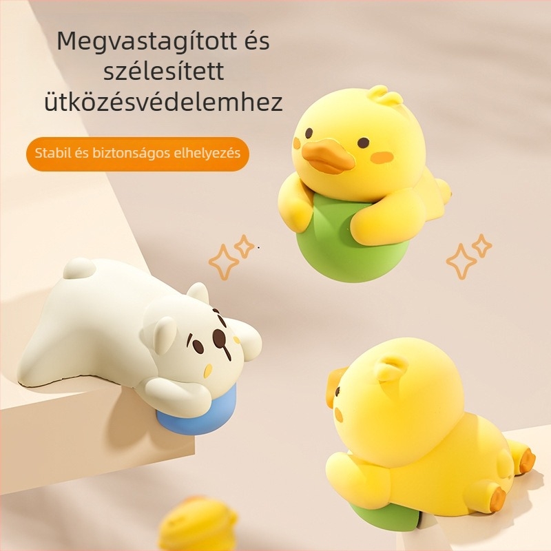 Gyermekeknek készült ütközésgátló sarokvédő - puha PVC + akril ragasztó, 200 darabos csomag.