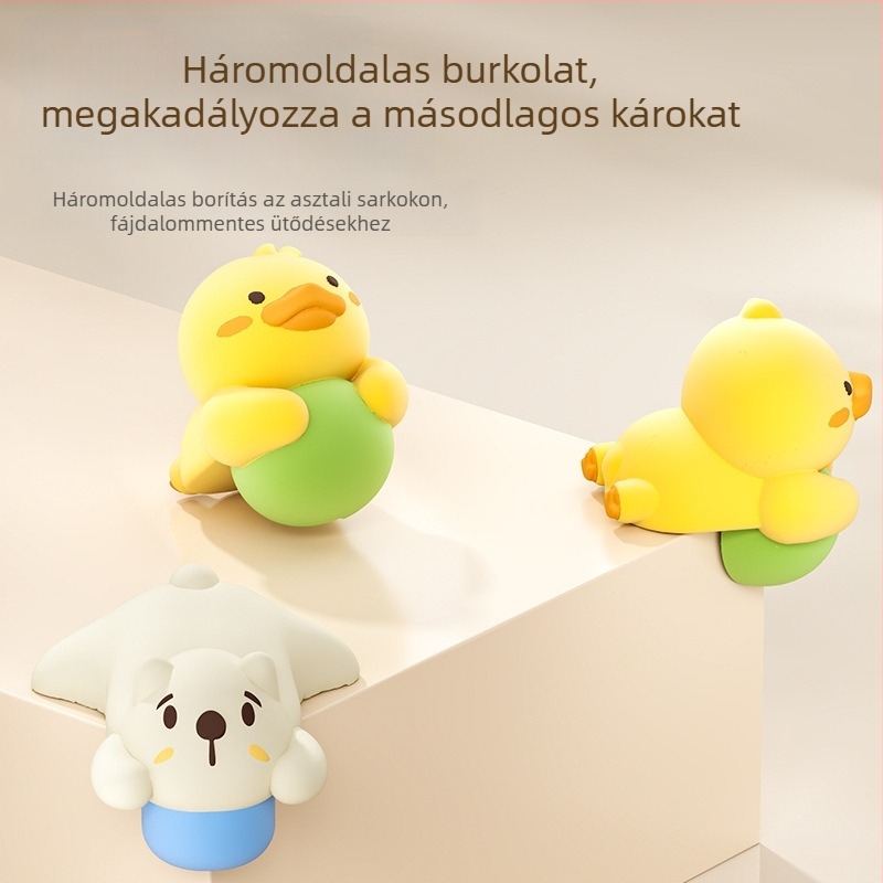 Gyermekeknek készült ütközésgátló sarokvédő - puha PVC + akril ragasztó, 200 darabos csomag.