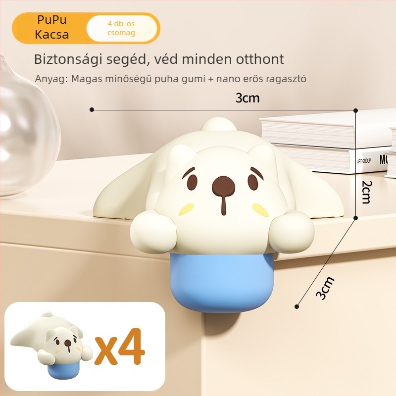 Gyermekeknek készült ütközésgátló sarokvédő - puha PVC + akril ragasztó, 200 darabos csomag.