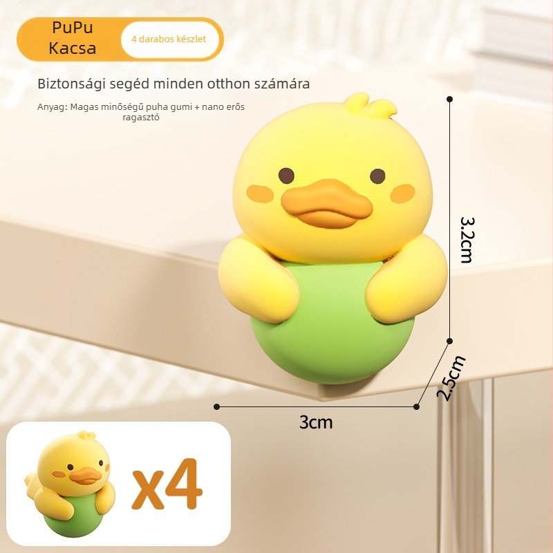 Gyermekeknek készült ütközésgátló sarokvédő - puha PVC + akril ragasztó, 200 darabos csomag.