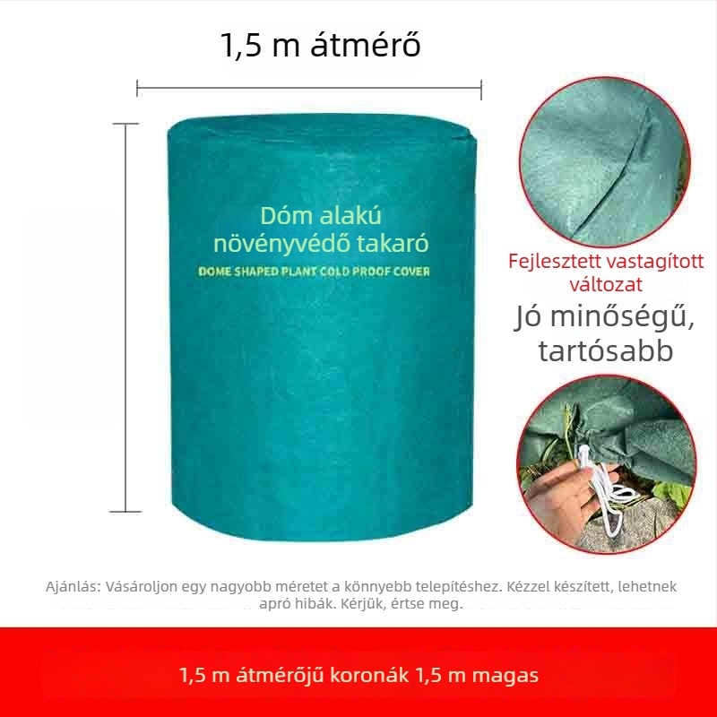 Kupola alakú növényfagyvédő takaró - műanyag téli védelem növények és gyümölcsfák számára