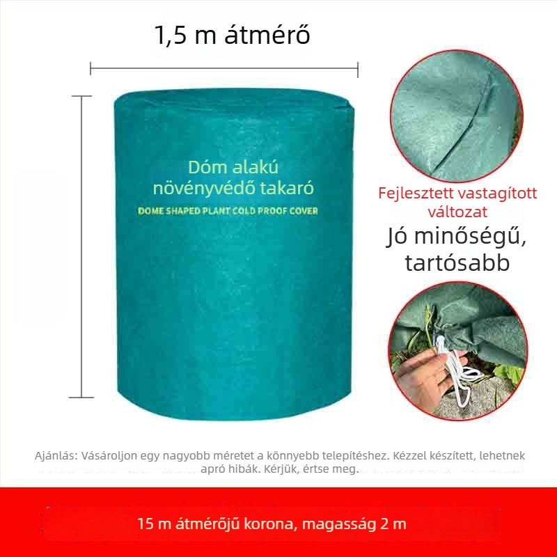 Kupola alakú növényfagyvédő takaró - műanyag téli védelem növények és gyümölcsfák számára