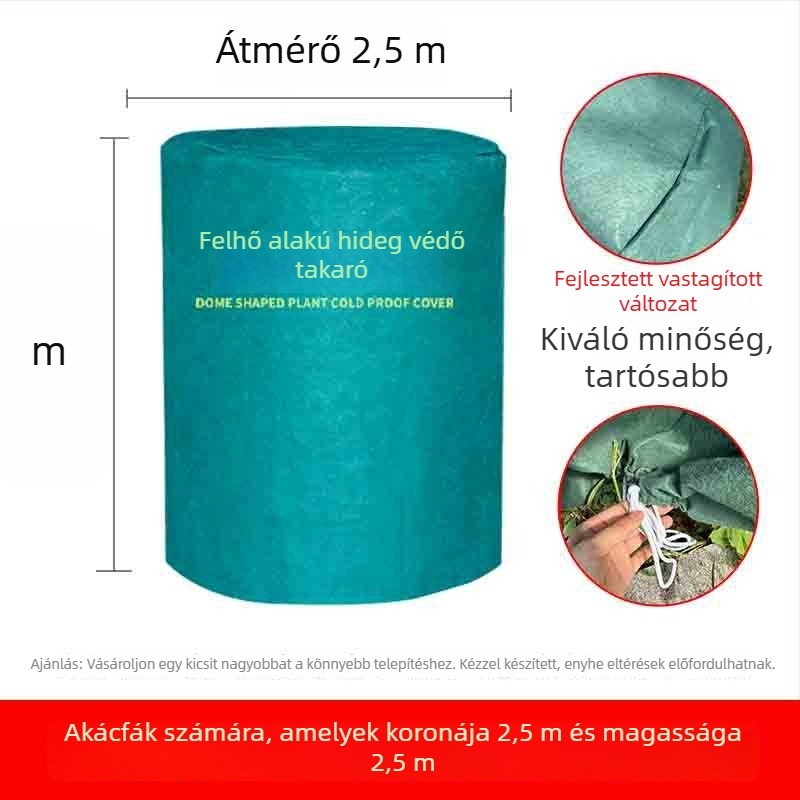Kupola alakú növényfagyvédő takaró - műanyag téli védelem növények és gyümölcsfák számára
