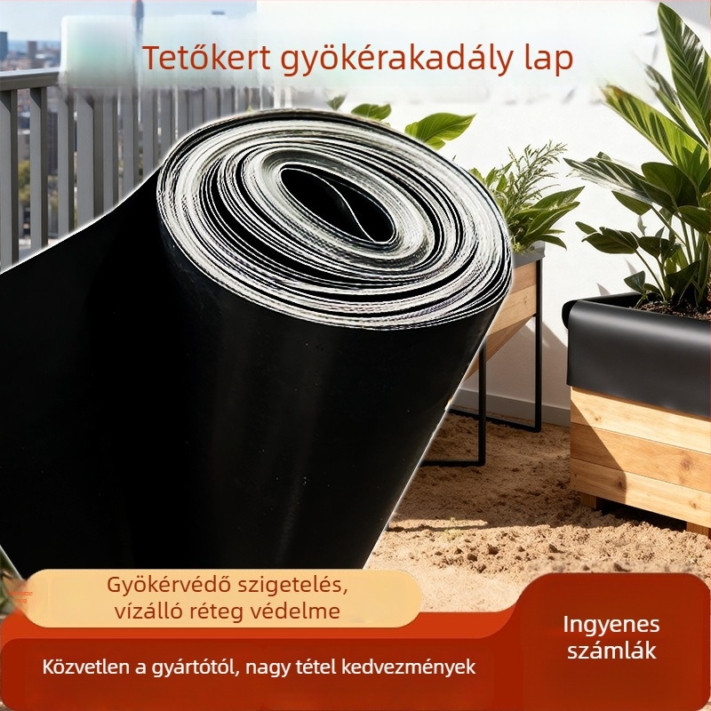 Tetőkertekhez való gyökérzáró lemez, műanyagból, megakadályozza a gyökér behatolását