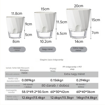 Önitató virágtartó átlátszó műanyagból, korrózióálló és tartós; asztalra vagy álló helyzetben használható, skandináv minimalist dizájn, injekciós formázással készült.