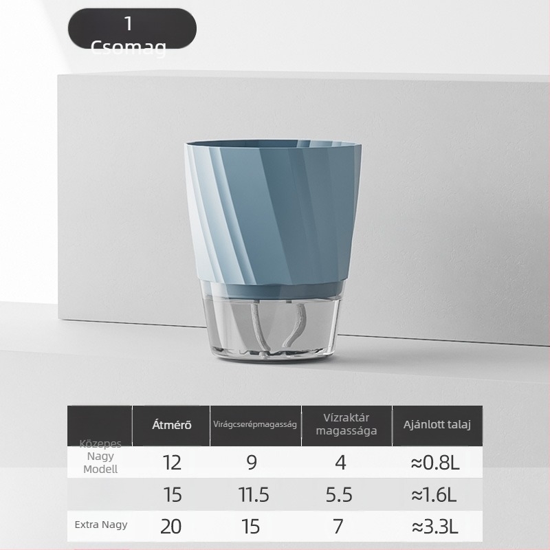 Önitató virágtartó átlátszó műanyagból, korrózióálló és tartós; asztalra vagy álló helyzetben használható, skandináv minimalist dizájn, injekciós formázással készült.