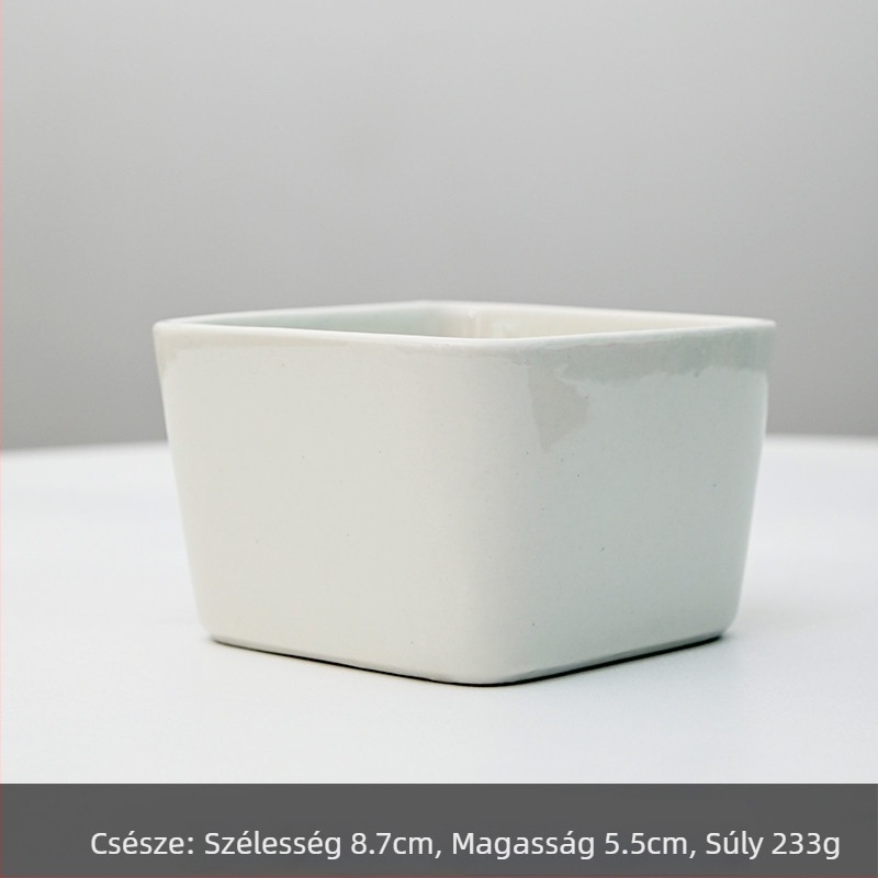 Logónyomtatású kerámia virágtartó; egyszerű porcelán dizájn; asztali vagy padlóra helyezhető; félig kézi gyártás.