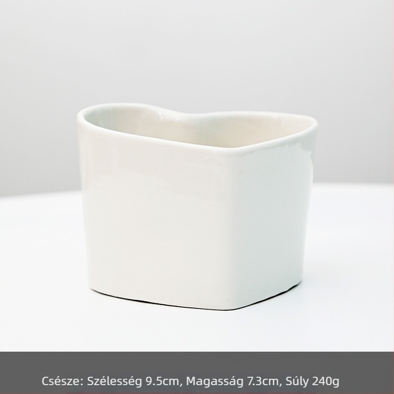 Logónyomtatású kerámia virágtartó; egyszerű porcelán dizájn; asztali vagy padlóra helyezhető; félig kézi gyártás.