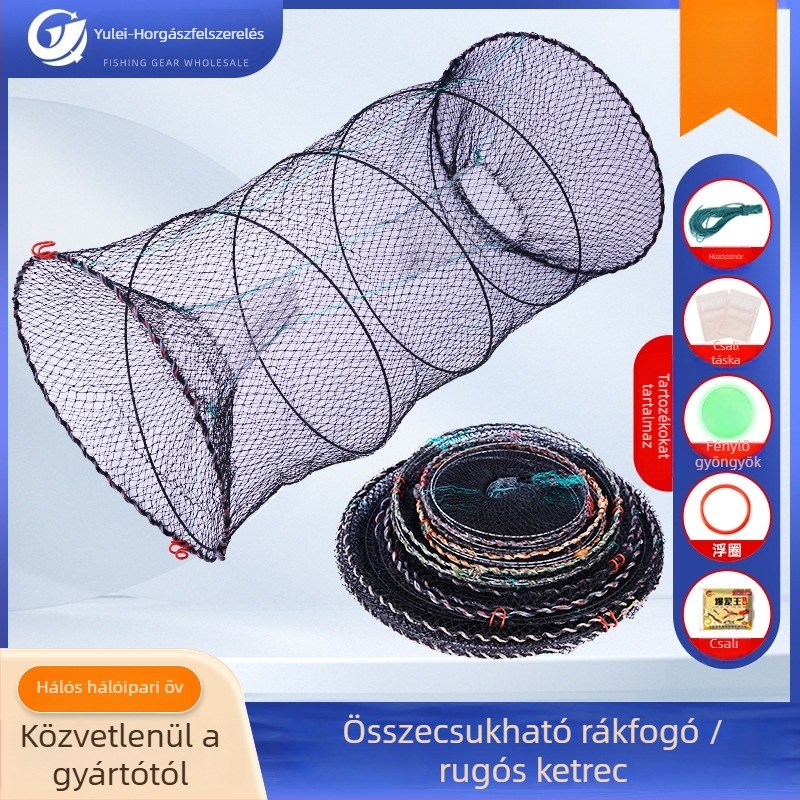 Yu Lai összecsukható nylon garnéla ketrec, horgász háló