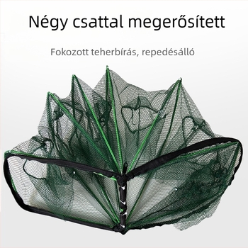 Garnéla kosár – megerősített hajtogatható kivitel, automata horgászkosár, nejlon konstrukció