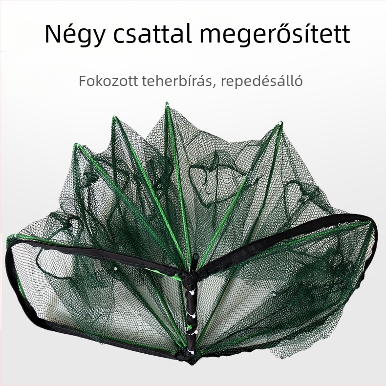 Garnéla kosár – megerősített hajtogatható kivitel, automata horgászkosár, nejlon konstrukció