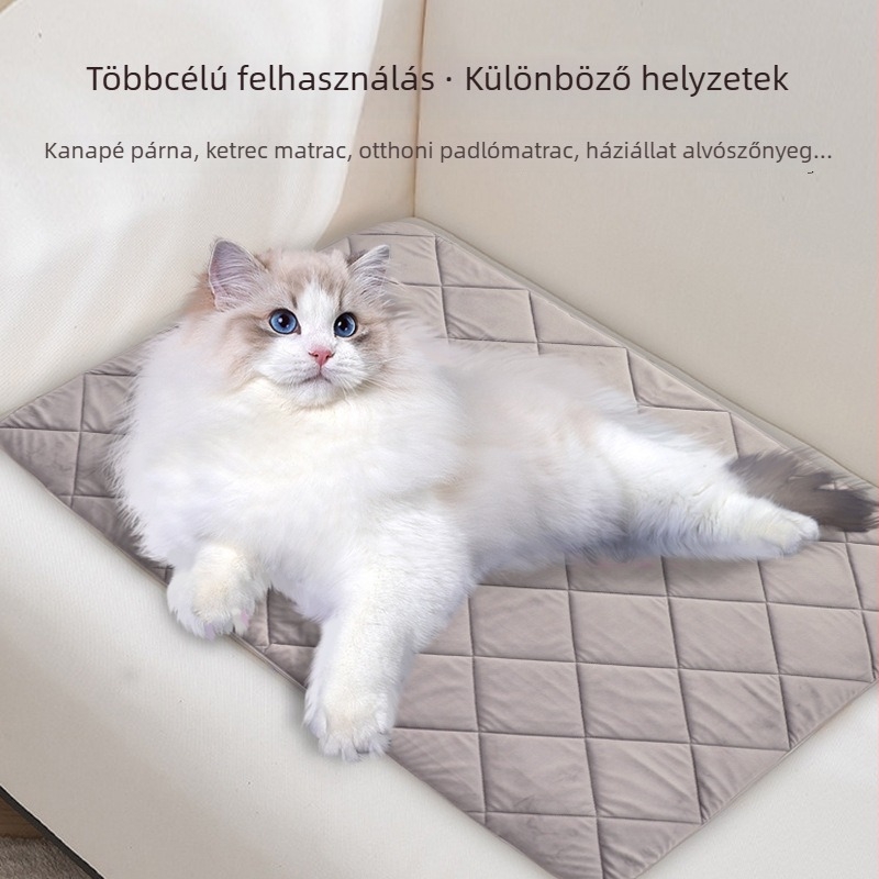 Állatmatrac, quiltelt brit stílusú, csúszásmentes, nedvességálló, kutya alvómatrac, egész éves használatra