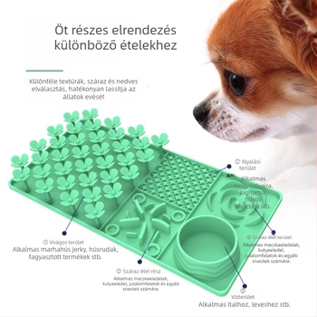 Szilikonból készült állatnyalogató matrac – szívófejjel – 4 az 1-ben, lassú etetéshez