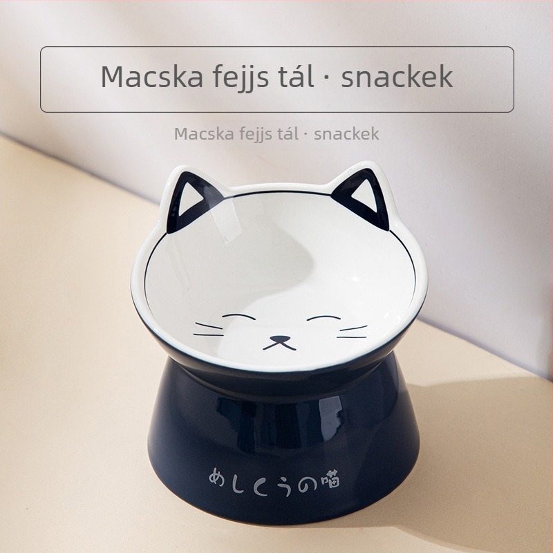 Kerámiás dupla macskatál ételre és vízhez — nyakbarát kialakítás, Nerve Cat márka, 18 db/doboz