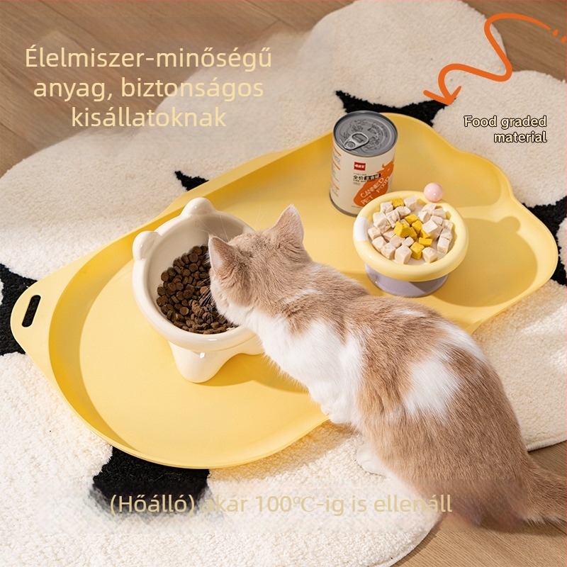 Senwei macska etető alátét, vízálló, csúszásmentes, műanyag, 2 db