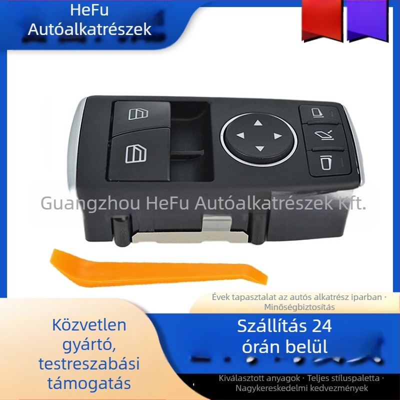 Mercedes-Benz elektromos ablakemelő kapcsoló, modell A1698206610, kompatibil W245/B200, ABS, standard feszültség