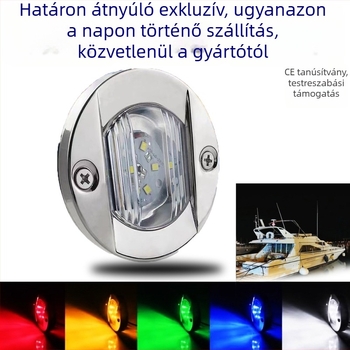 6 LED-es hajó- és utánfutó lámpa, 12/24V, modell LILAI-96, univerzális illeszkedés