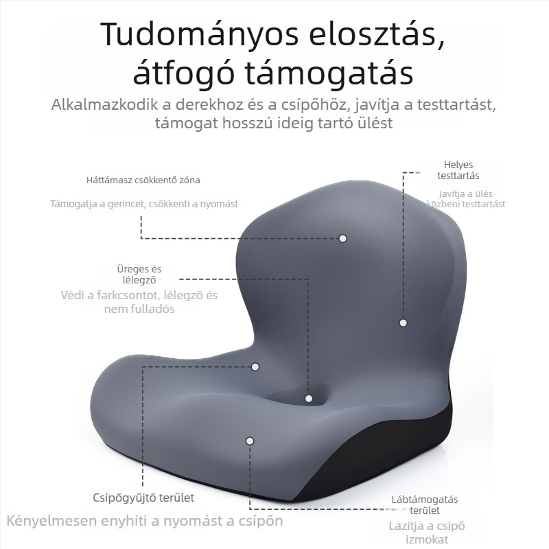 Memóriahabos egyrészes ülőpárna Ice Silk borítással, beépített háttámlával irodai székre