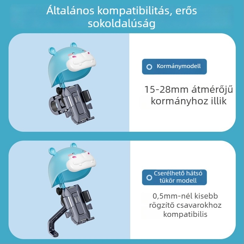 Telefon-tartó motorkerékpárokhoz és kerékpárokhoz – fém, minimalist design, rögzített navigációs tartó