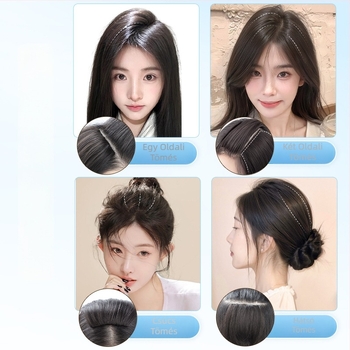 Valódi emberi hajból készült topperszőr, egyenes, egy darabból álló szivacspárna, nem festhető, Modell: Real Hair Sponge Pad Hairpiece, Eredet: Henan